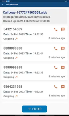 Call Logs Backup android App screenshot 6